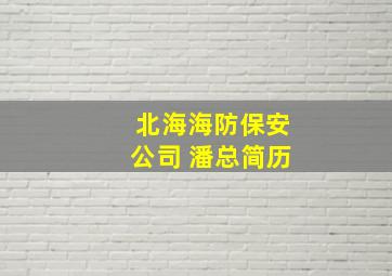 北海海防保安公司 潘总简历